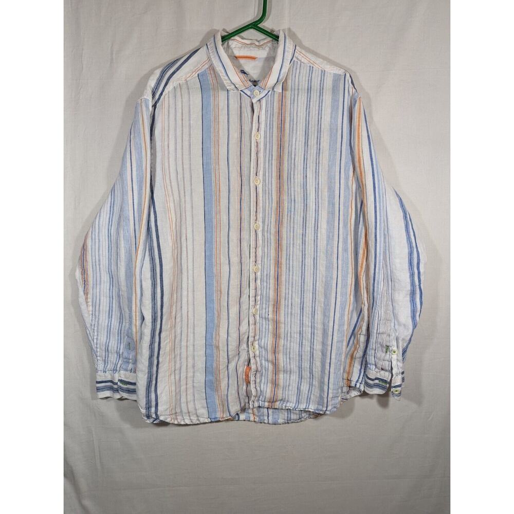 Tommy Bahama Men's Button-Down Shirt in Blue, White, Tan